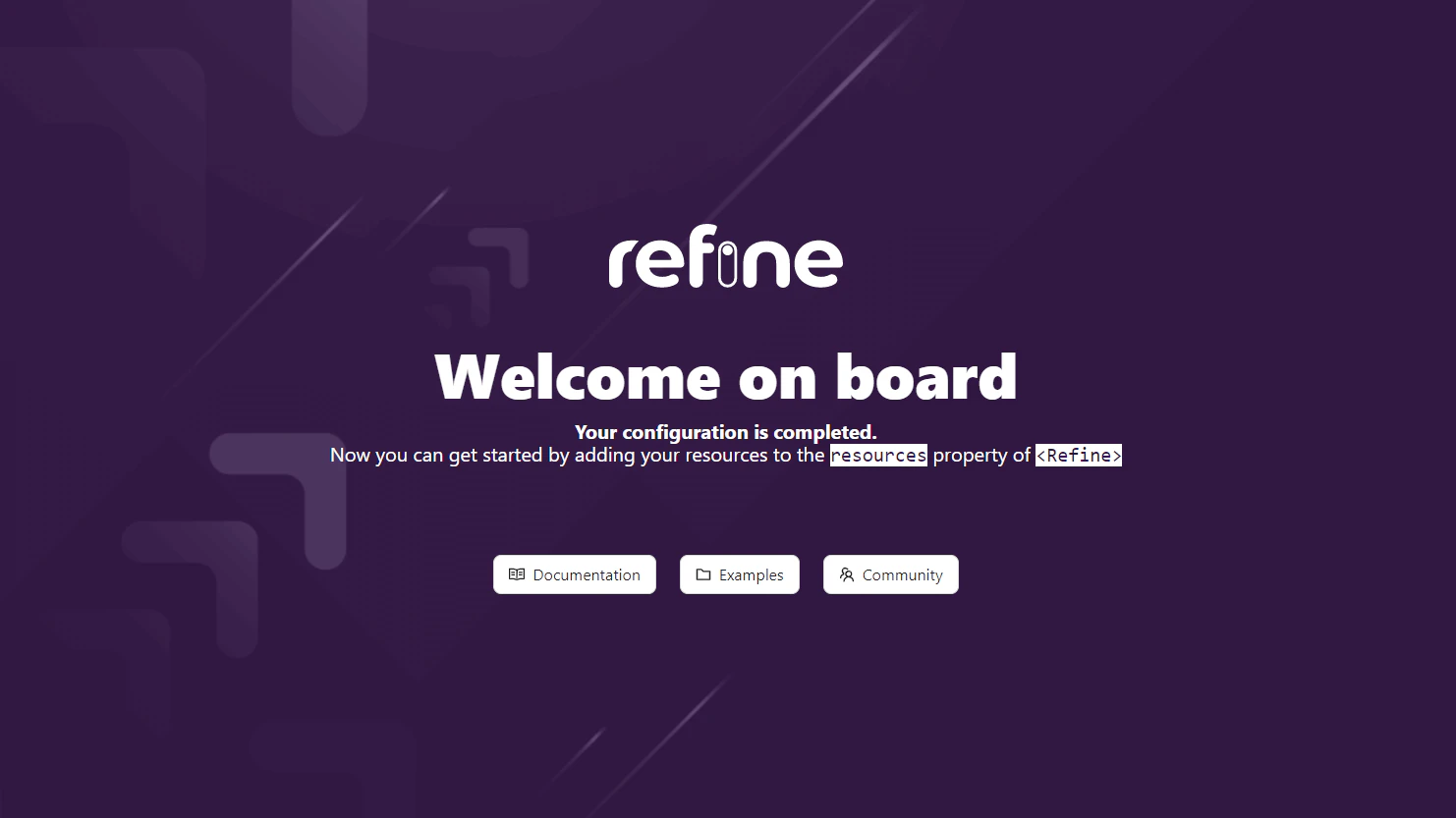 Refine welcome screen