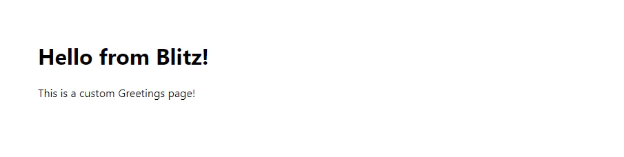 Blitz greet page