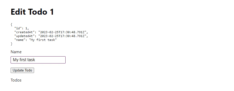 Blitz edit todo form