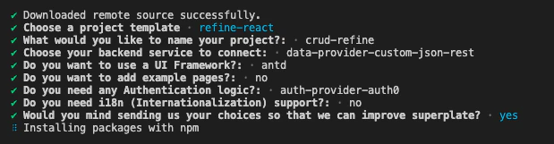 Refine CLI wizard options