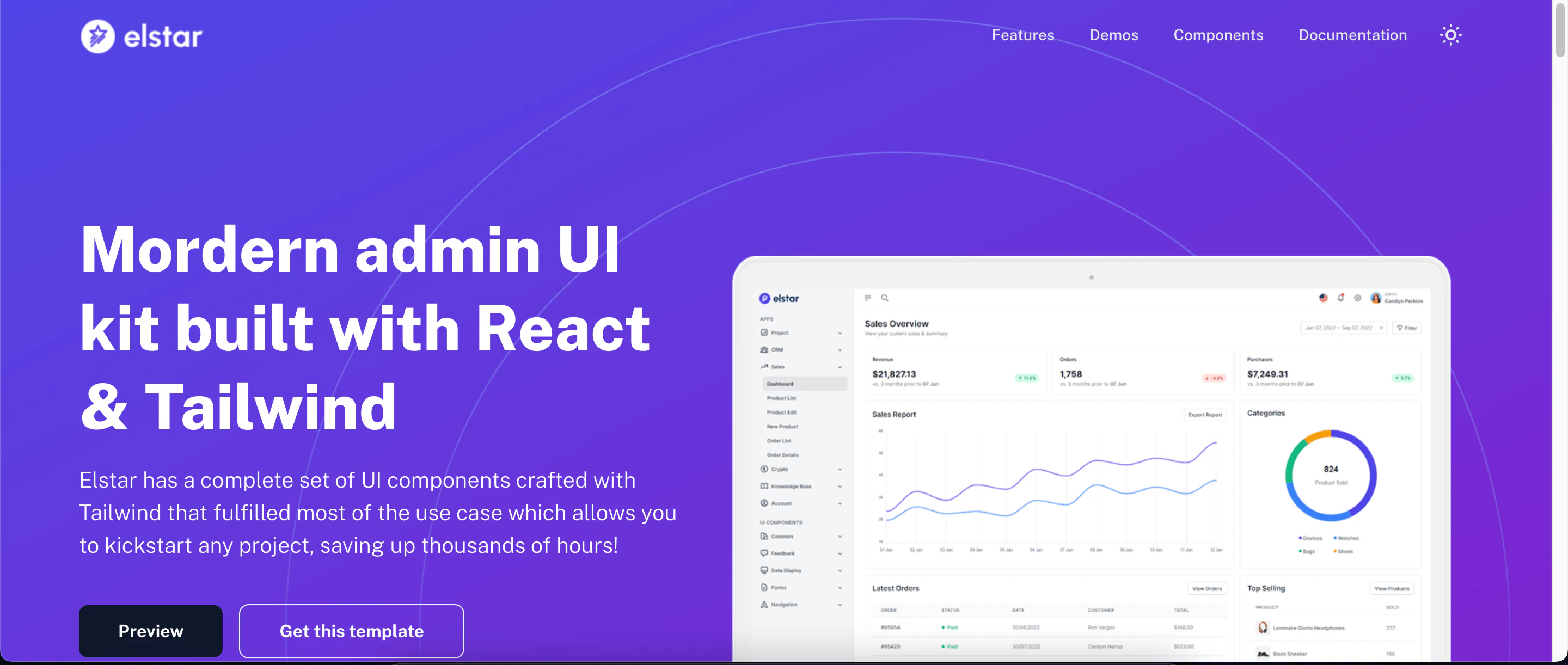 react admin template 4