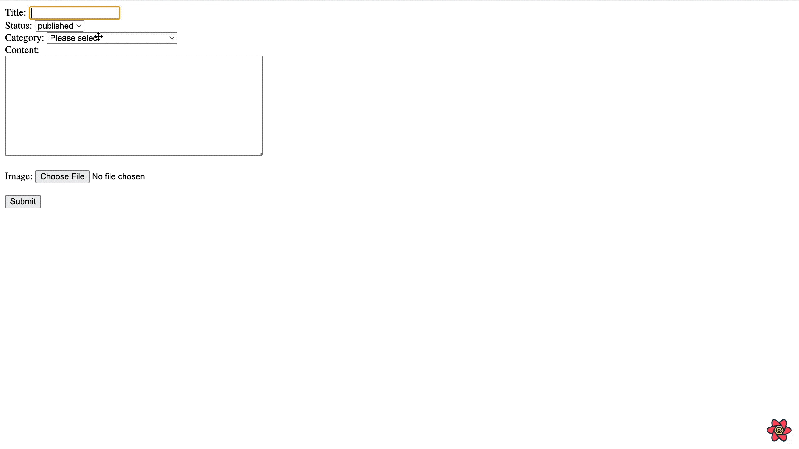 Refine upload example overview screen