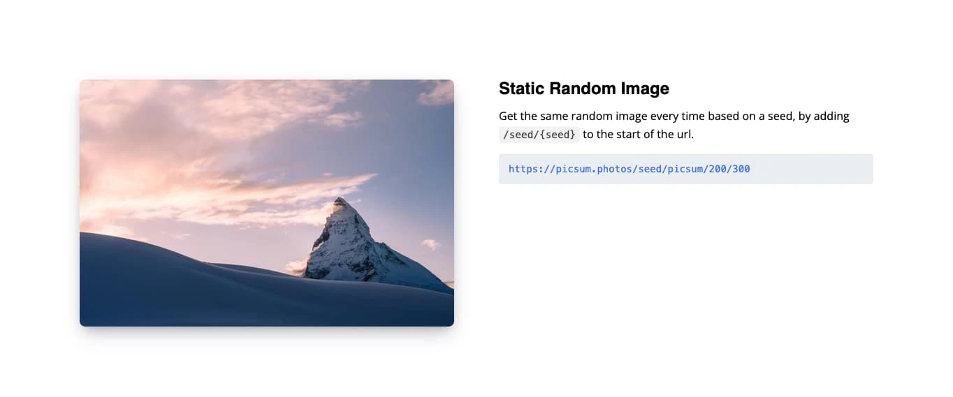 Lorem Picsum image gallery screenshot