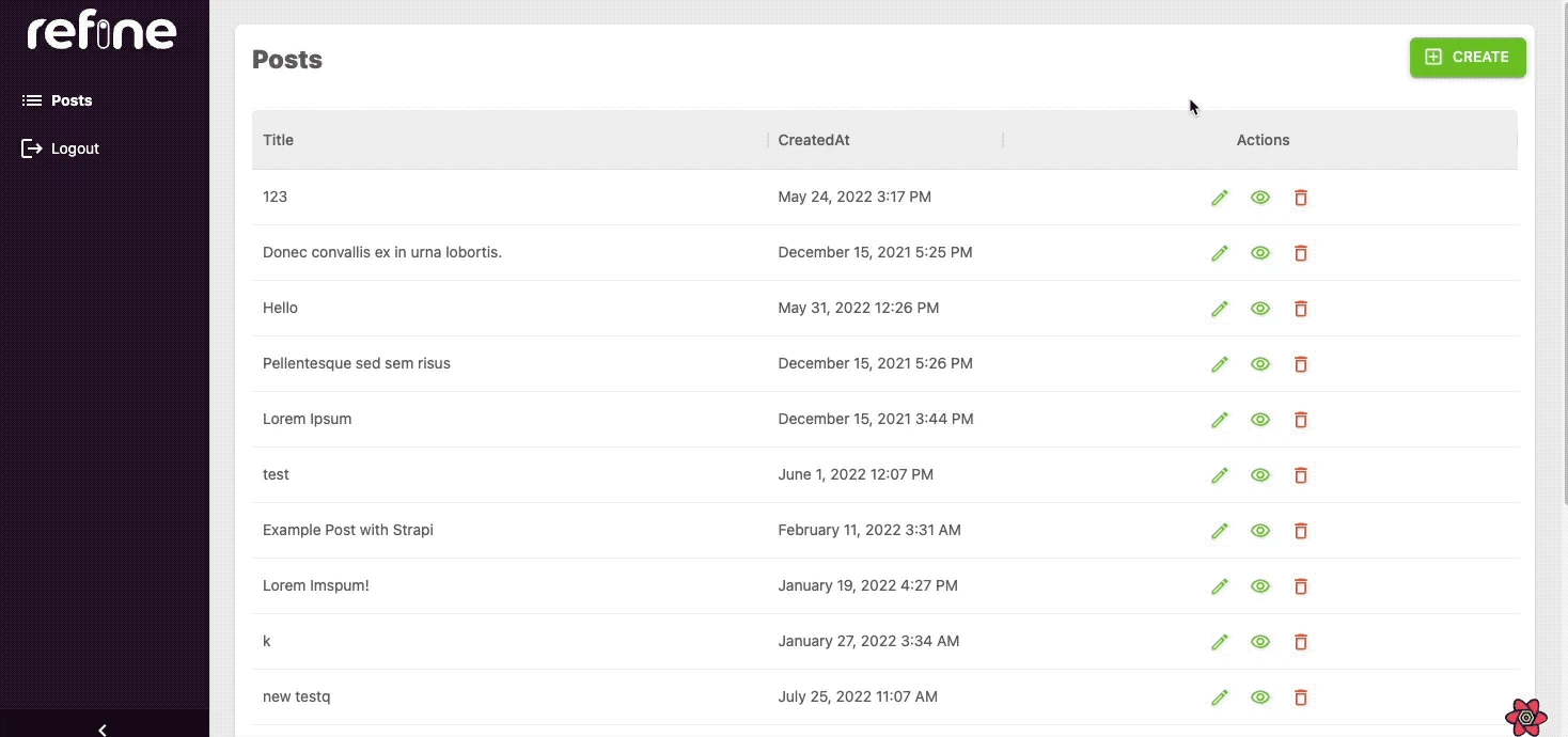 Create post form in Material UI