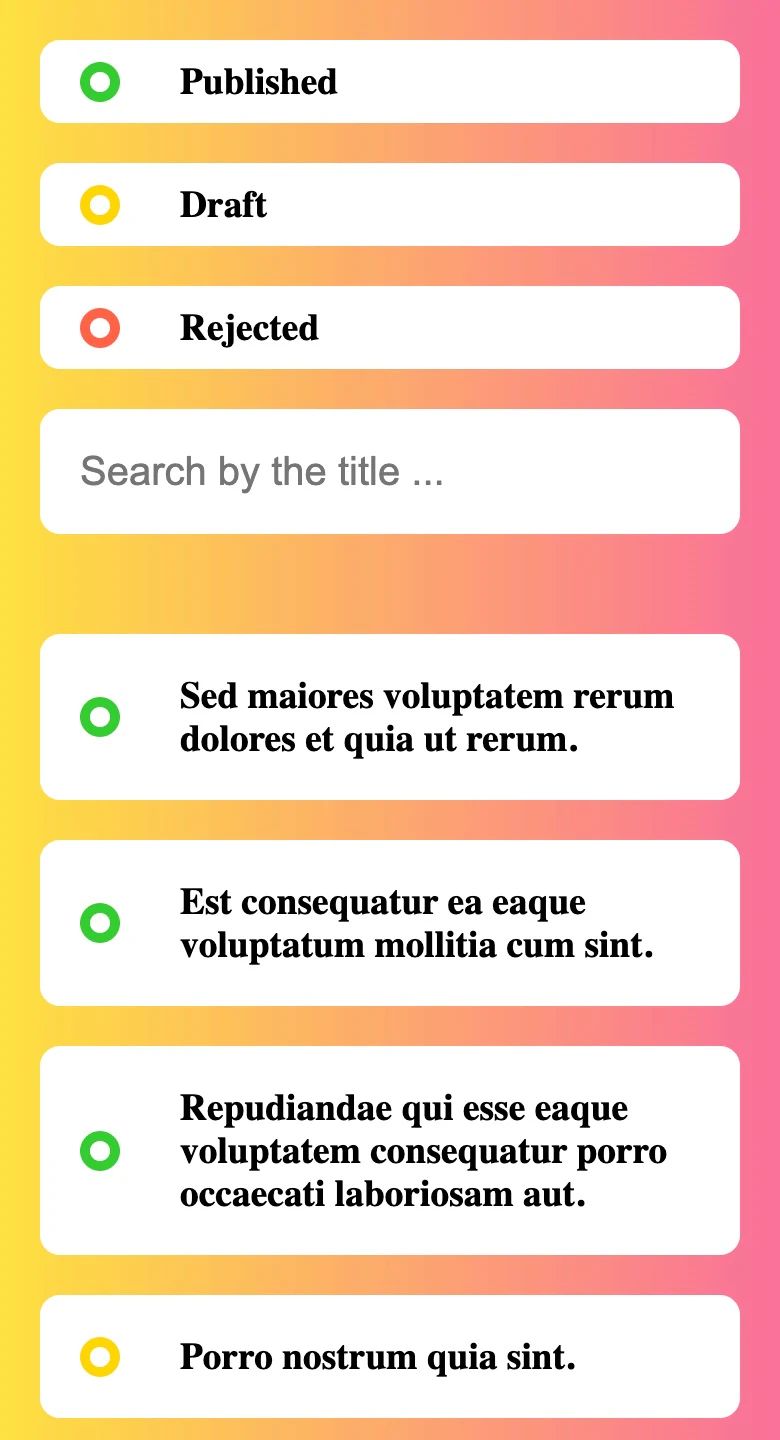 Mobile responsive filter UI
