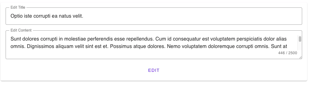 Edit post form in SvelteKit app