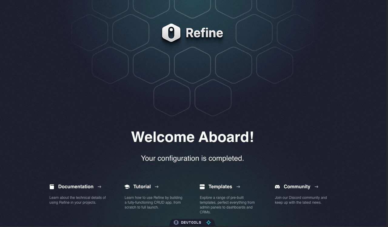Refine app dashboard preview