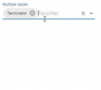 Multiple values autocomplete selection