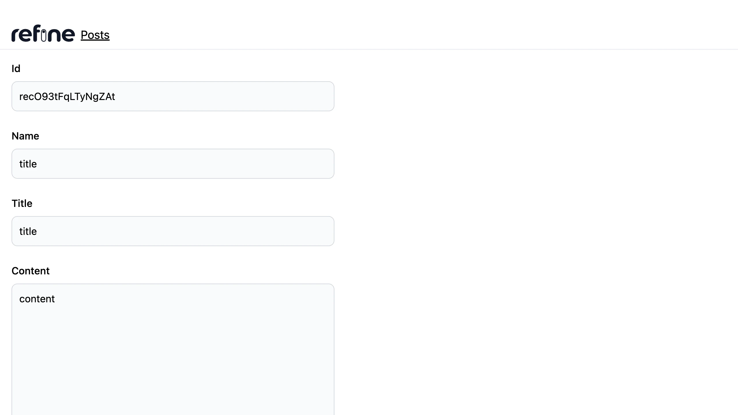 Single post detail view