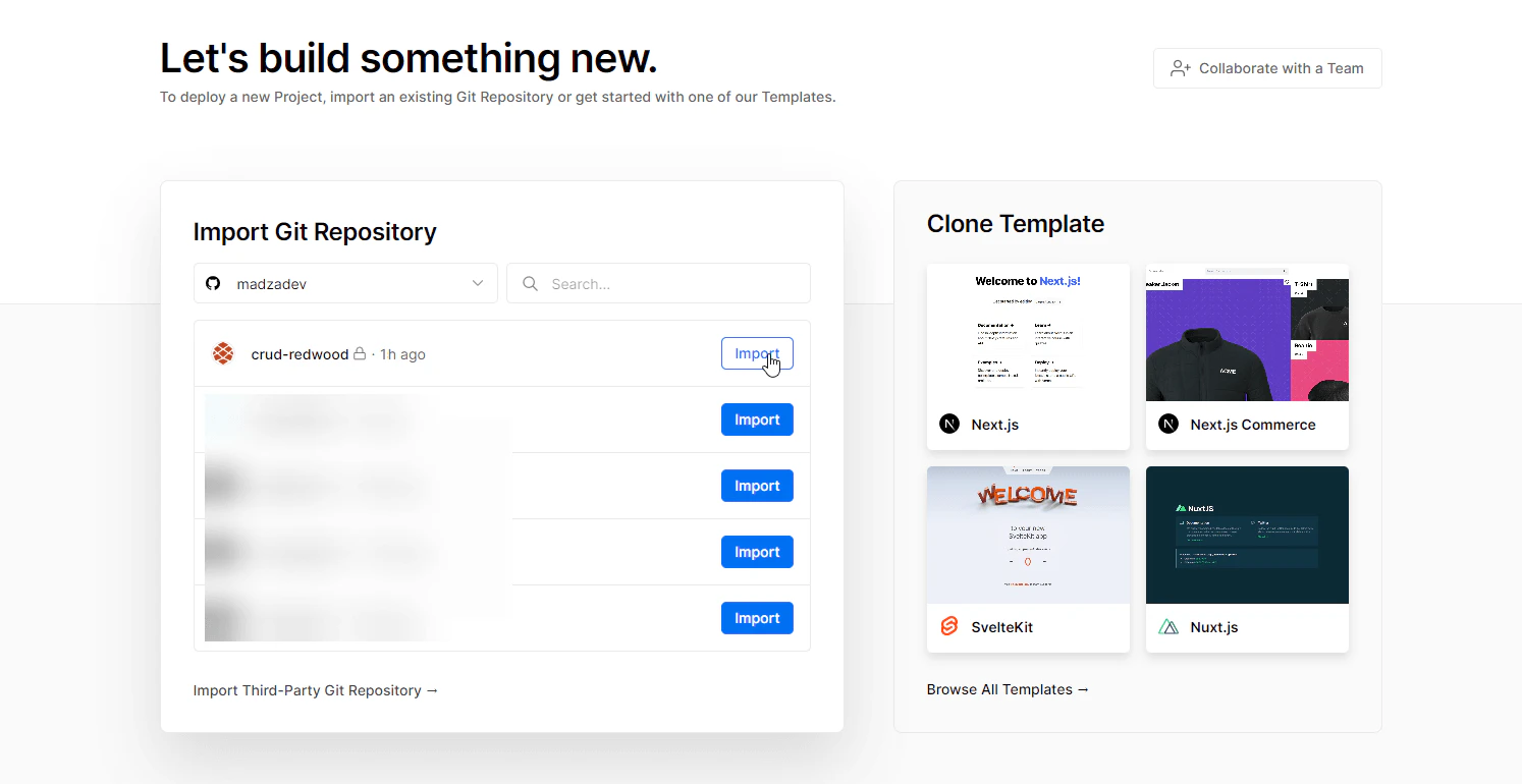 RedwoodJS deployment settings on Vercel