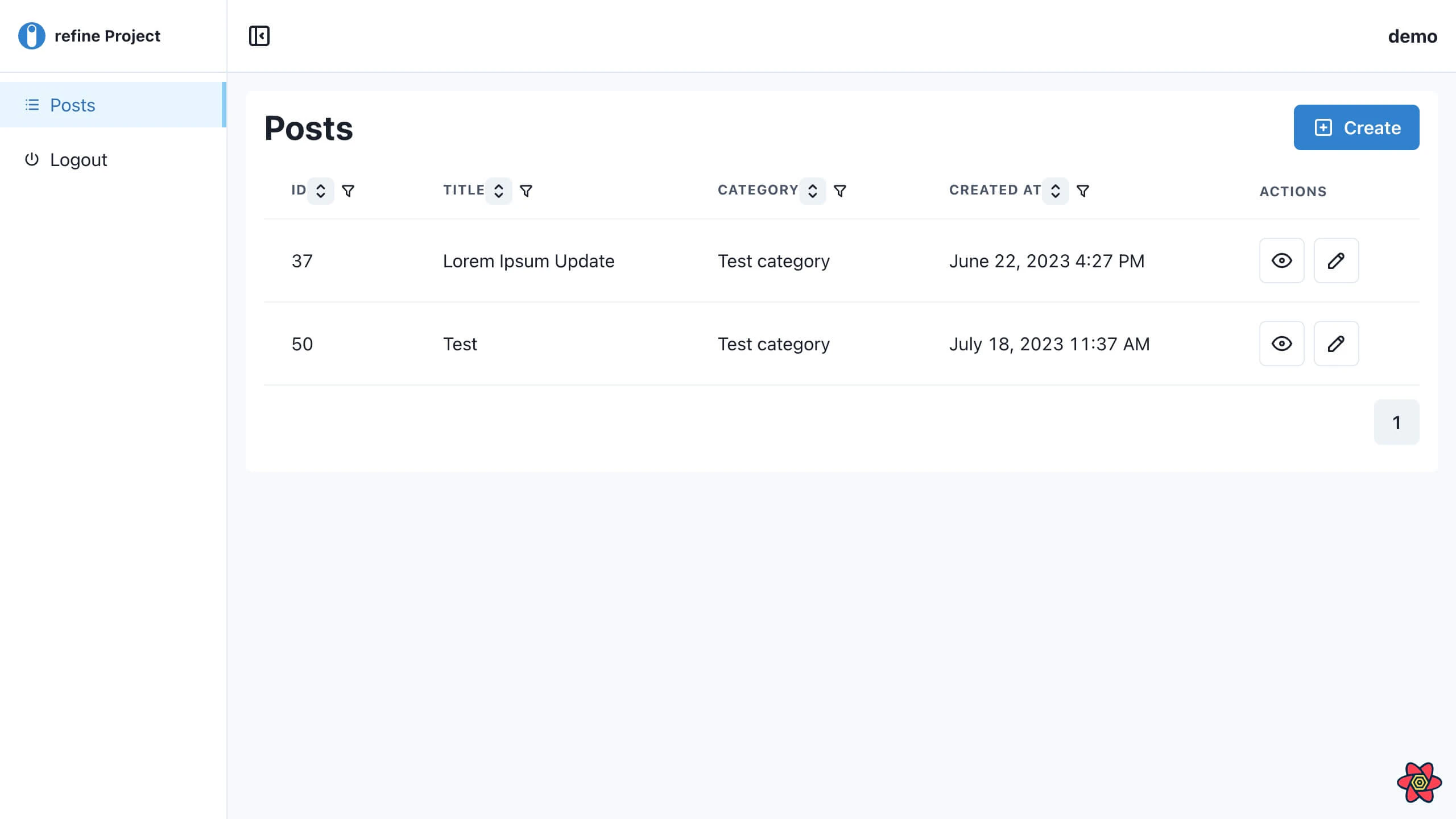 Handling relationships table view