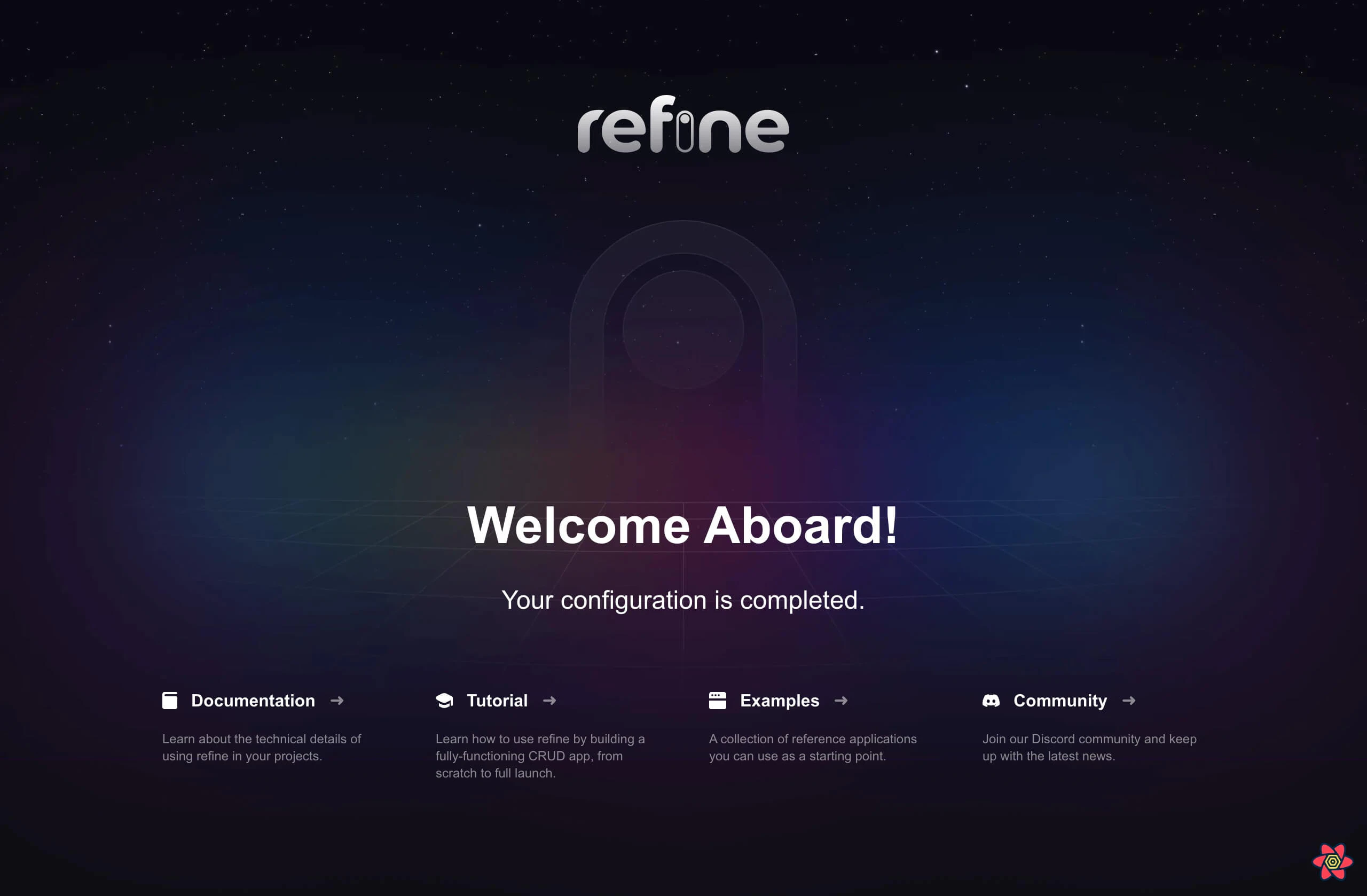 Chakra admin dashboard welcome screen