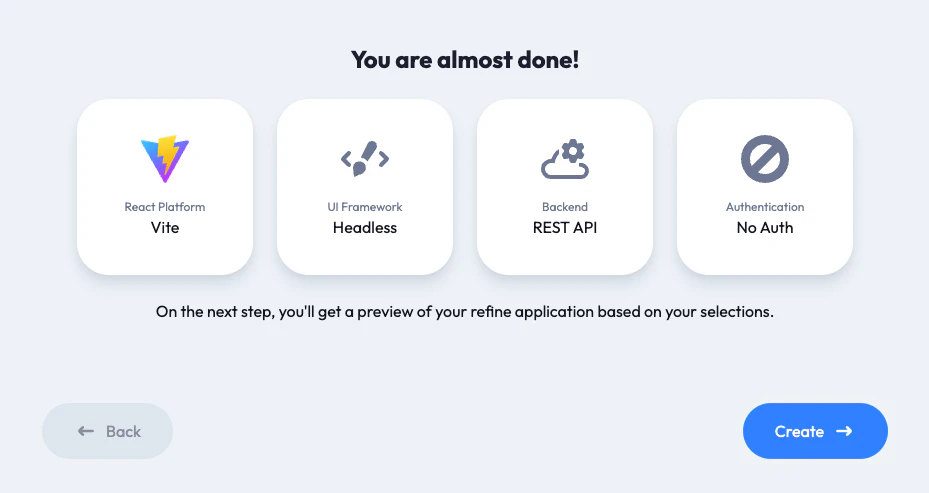 refine.new dashboard builder interface