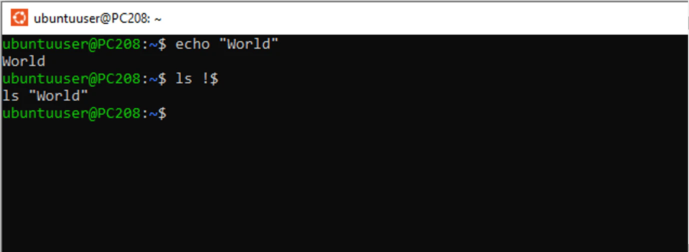 Bash last-argument reuse with !$