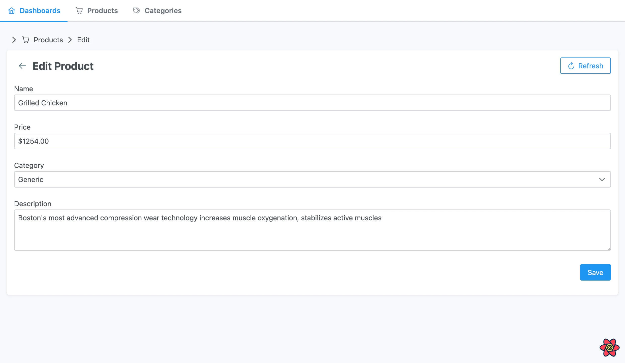 Final dashboard overview