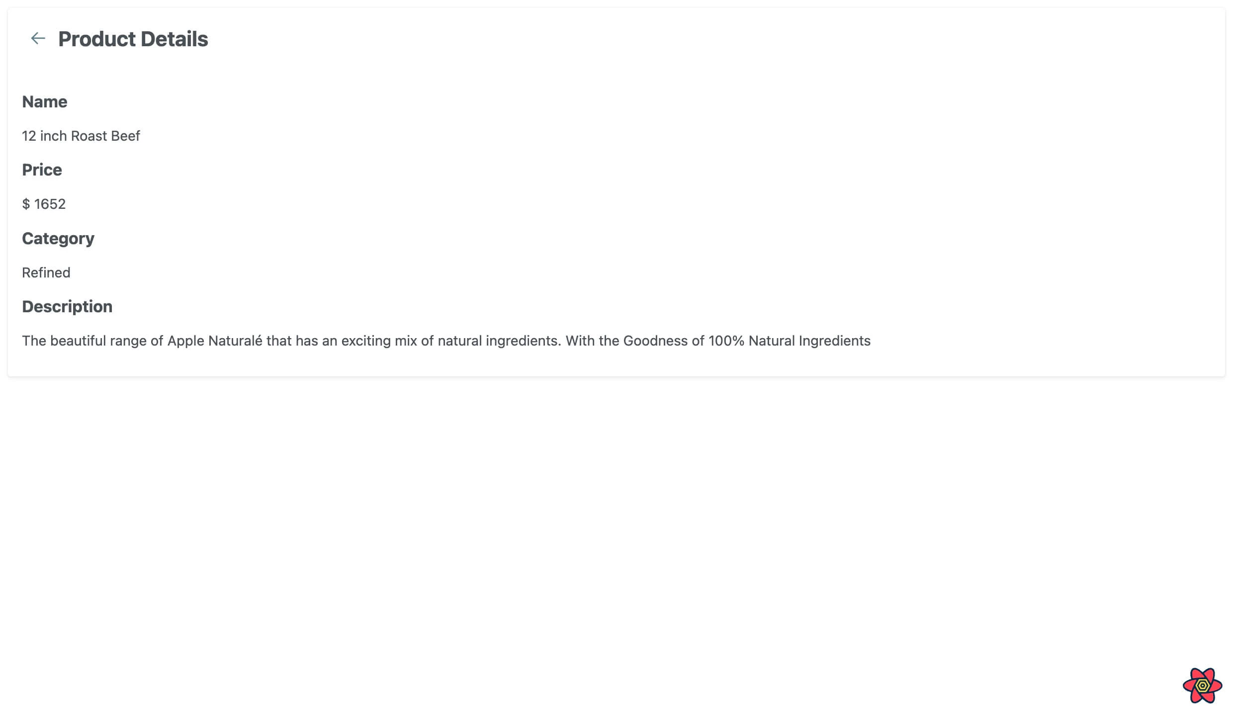 Product details page