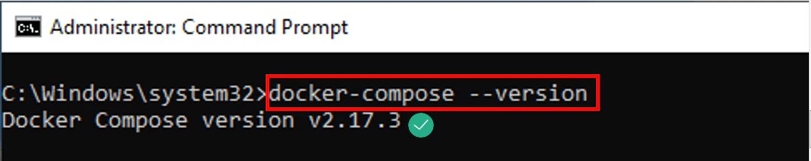 Terminal showing docker-compose --version output