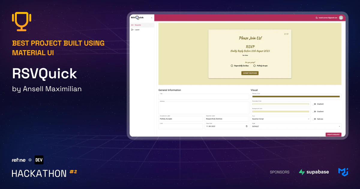 RSVQuick online invitation app screenshot