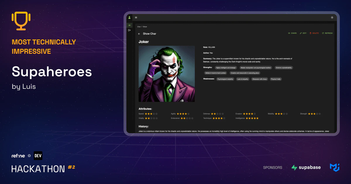 Supaheroes project screenshot