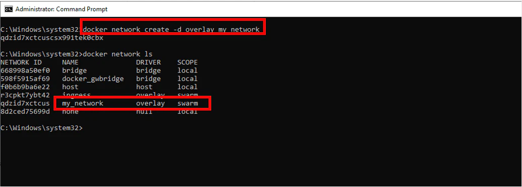 Docker network create setting up overlay network for swarm