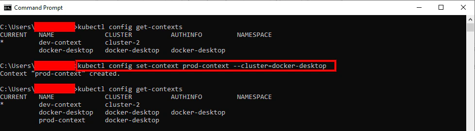 Creating prod-context for docker-desktop cluster