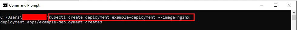 Creating example-deployment with nginx image using kubectl