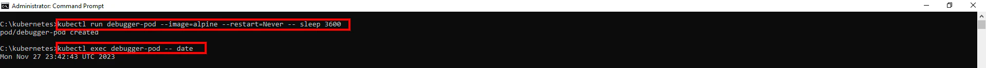 Pod date command output for timezone check