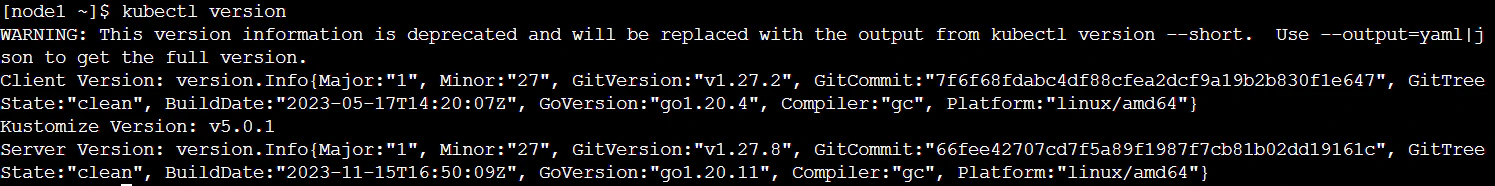 Minikube environment setup with kubectl version verification