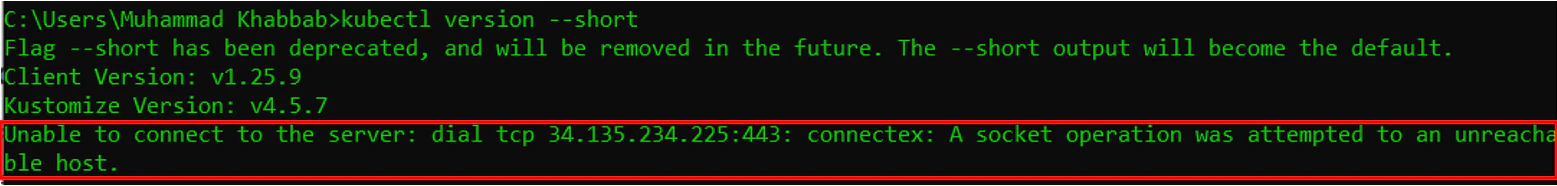 kubectl config view output showing clusters, contexts, and users