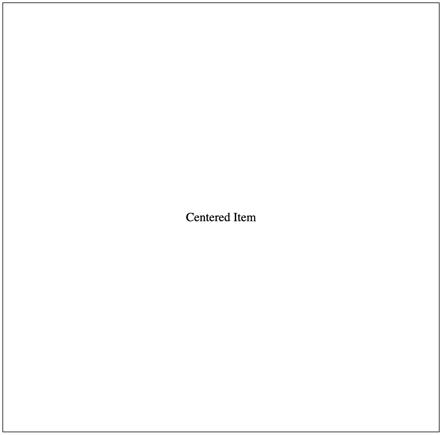 Grid container centering an item with align-items and justify-content