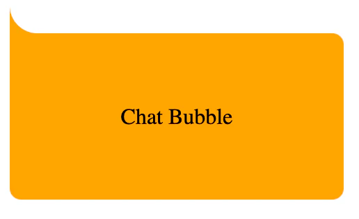 Inverted corners chat bubble example