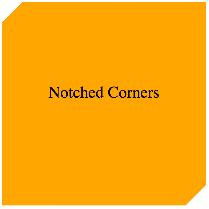 Notched corners using clip-path