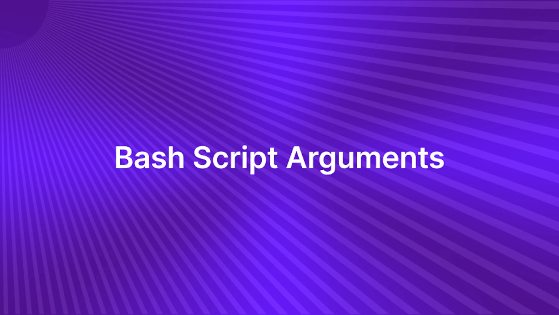 Using Arguments in Bash Scripts