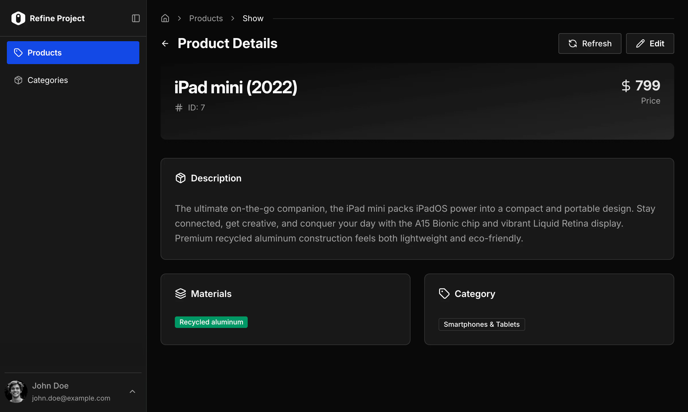 refineai shadcn example