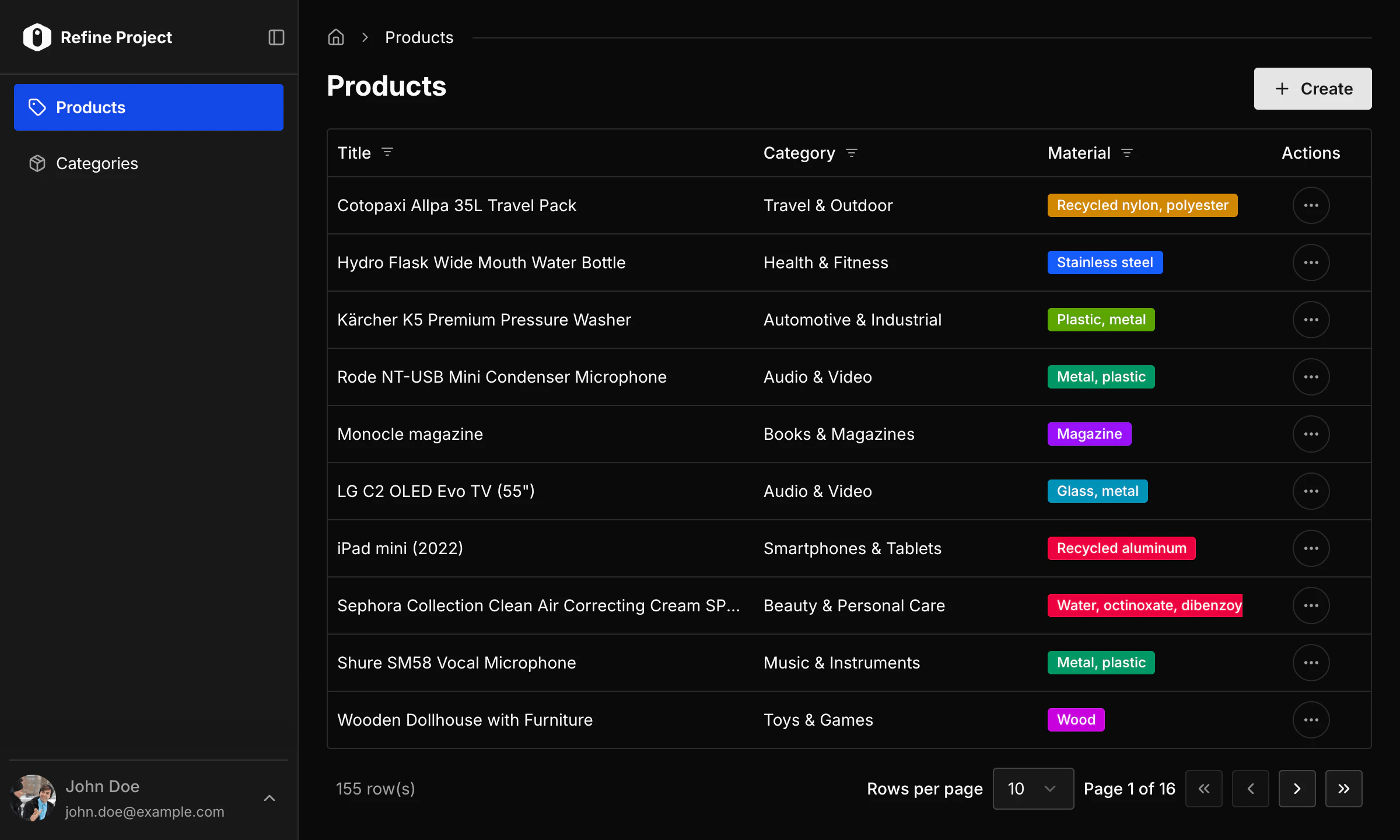 refineai shadcn example