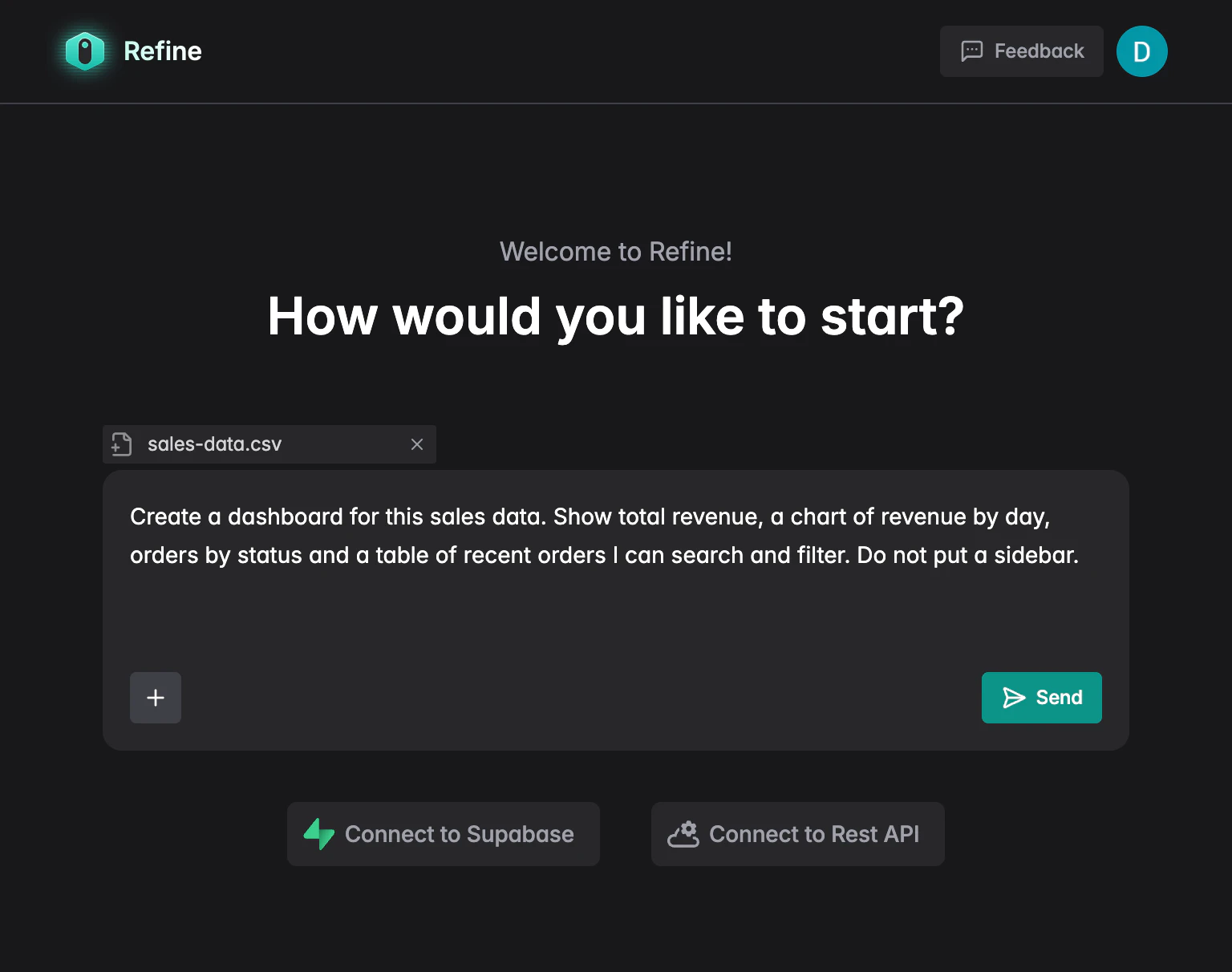 Refine prompt input with CSV attached