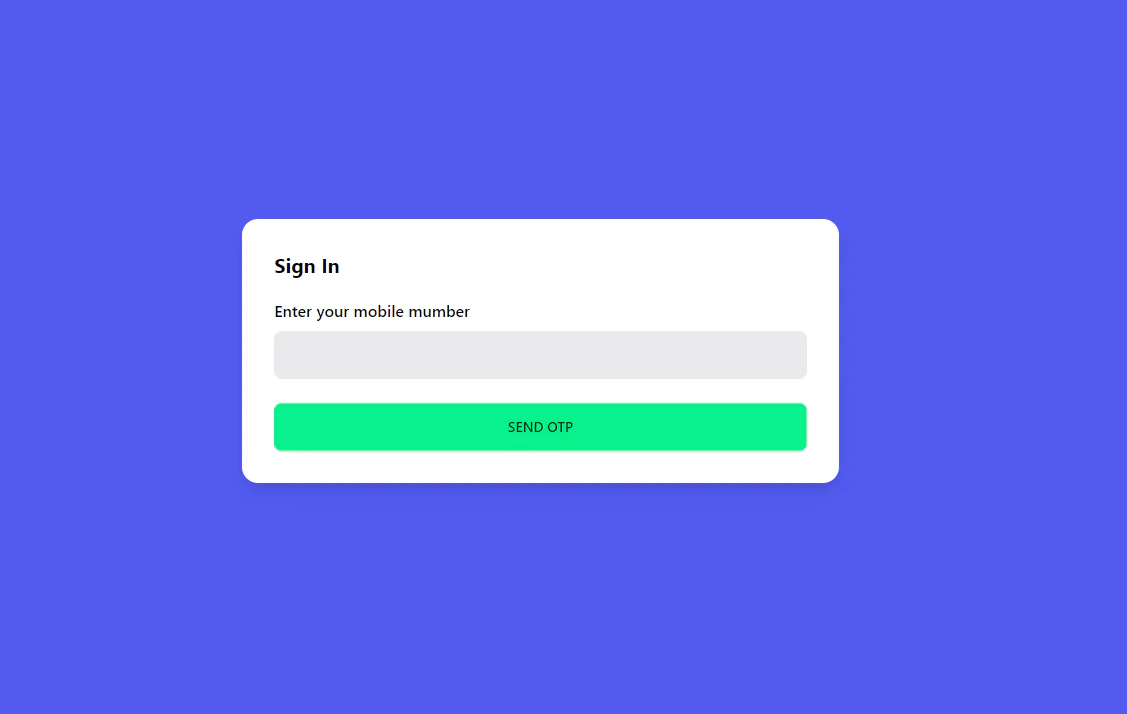 Login form with OTP option