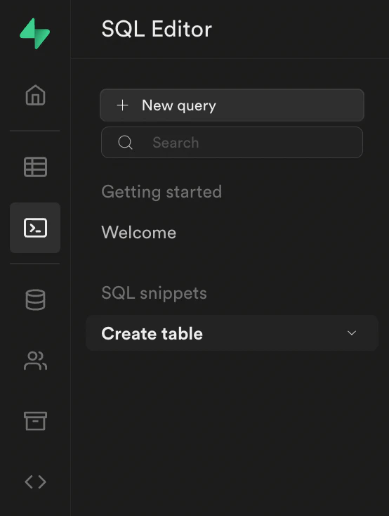 Supabase SQL editor