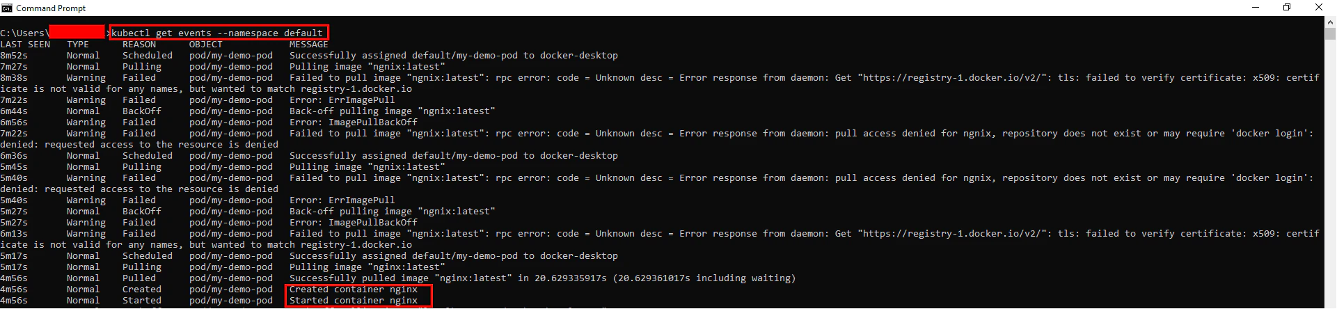 kuberneste imagepullbackoff