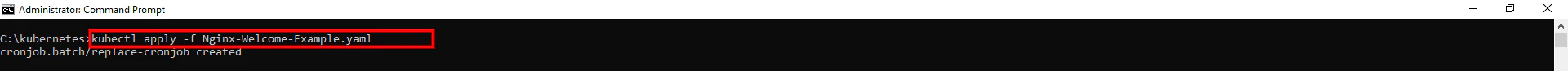 kubectl apply output for CronJob