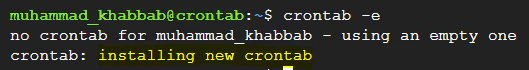 crontab installation through editor