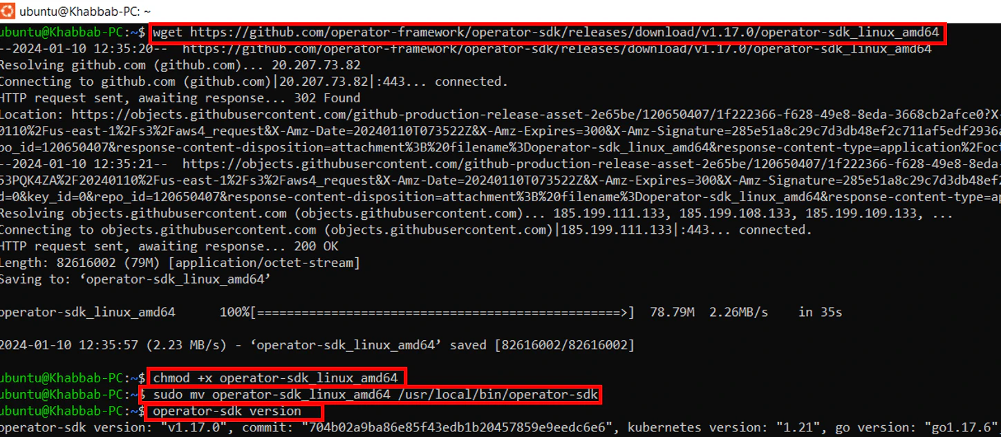 installing operator sdk