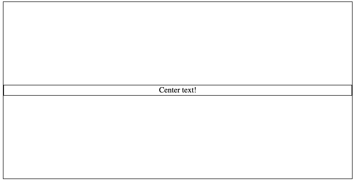 Absolute positioning with top and bottom set to center text