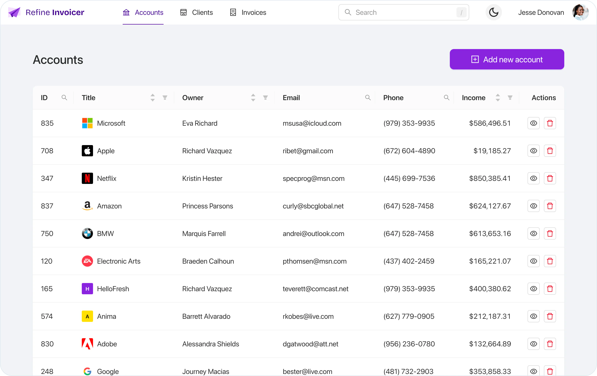 Invoice Generator - Internal Tool